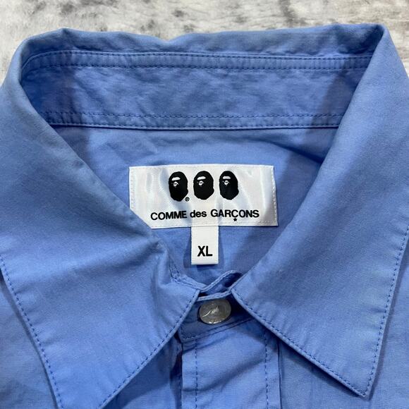 Authentic Bape x Comme Des Garçons Button Up Dress Shirt XL - Picture 3 of 6